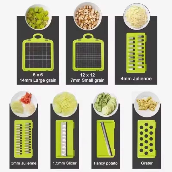 Multifunctional Vegetable Slicer & Chopper with Basket